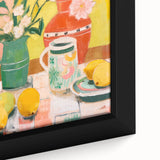 Maximalist Wall Art - Bold Floral and Lemon Still Life - Vibrant Decor
