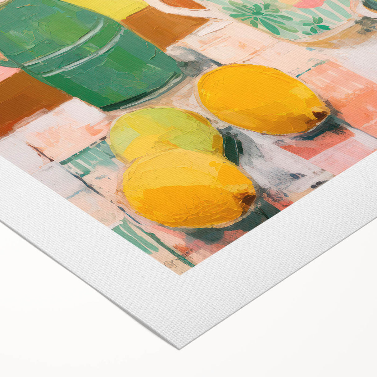 Maximalist Wall Art - Bold Floral and Lemon Still Life - Vibrant Decor