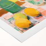 Maximalist Wall Art - Bold Floral and Lemon Still Life - Vibrant Decor