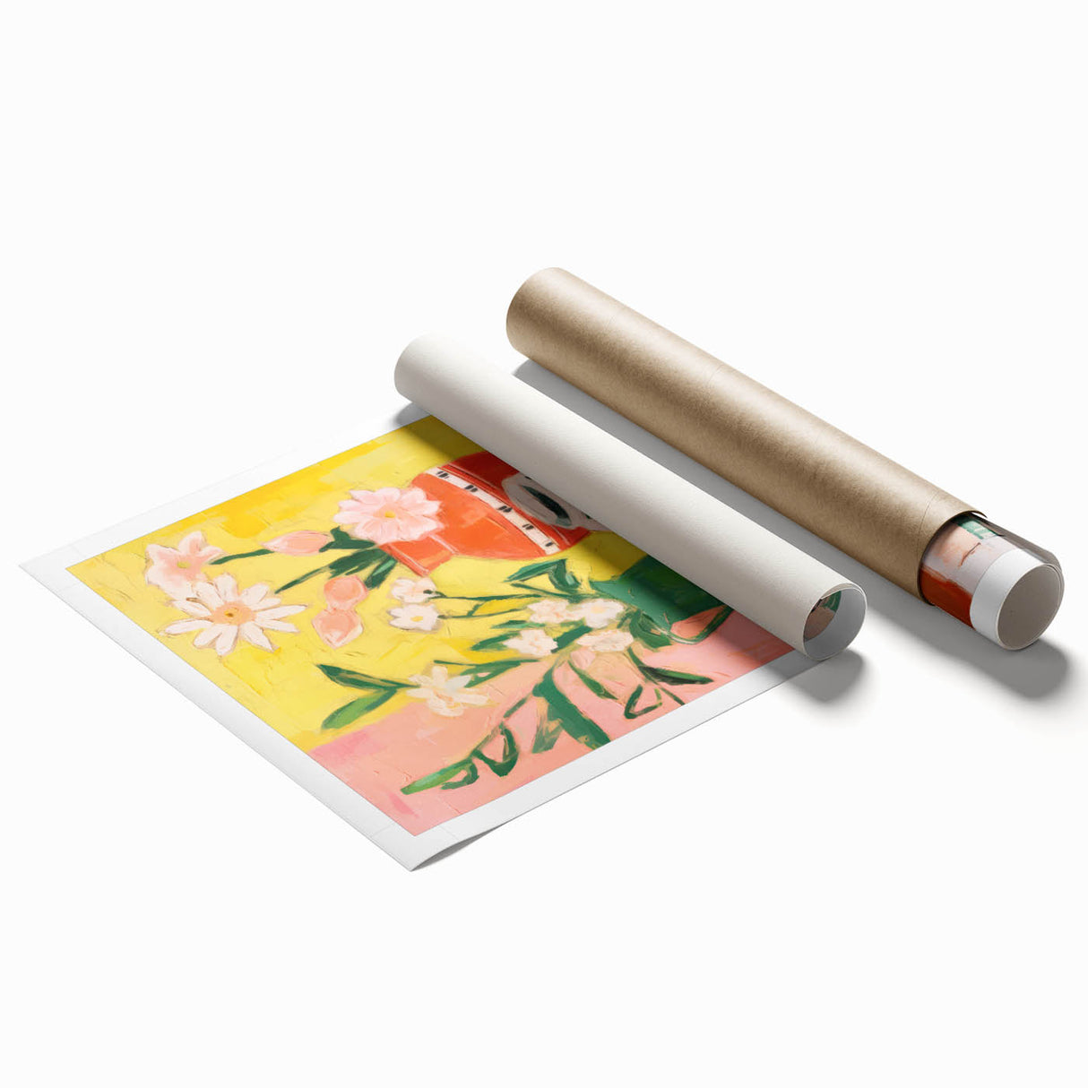 Maximalist Wall Art - Bold Floral and Lemon Still Life - Vibrant Decor
