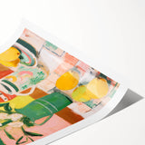 Maximalist Wall Art - Bold Floral and Lemon Still Life - Vibrant Decor
