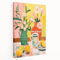 Maximalist Wall Art - Bold Floral and Lemon Still Life - Vibrant Decor
