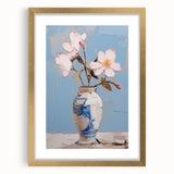 Maximalist Wall Art – Elegant Floral Still Life in Blue and White Vase
