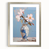 Maximalist Wall Art – Elegant Floral Still Life in Blue and White Vase