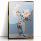 Maximalist Wall Art – Elegant Floral Still Life in Blue and White Vase
