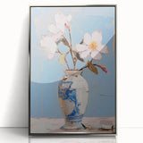 Maximalist Wall Art – Elegant Floral Still Life in Blue and White Vase