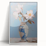 Maximalist Wall Art – Elegant Floral Still Life in Blue and White Vase