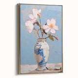 Maximalist Wall Art – Elegant Floral Still Life in Blue and White Vase