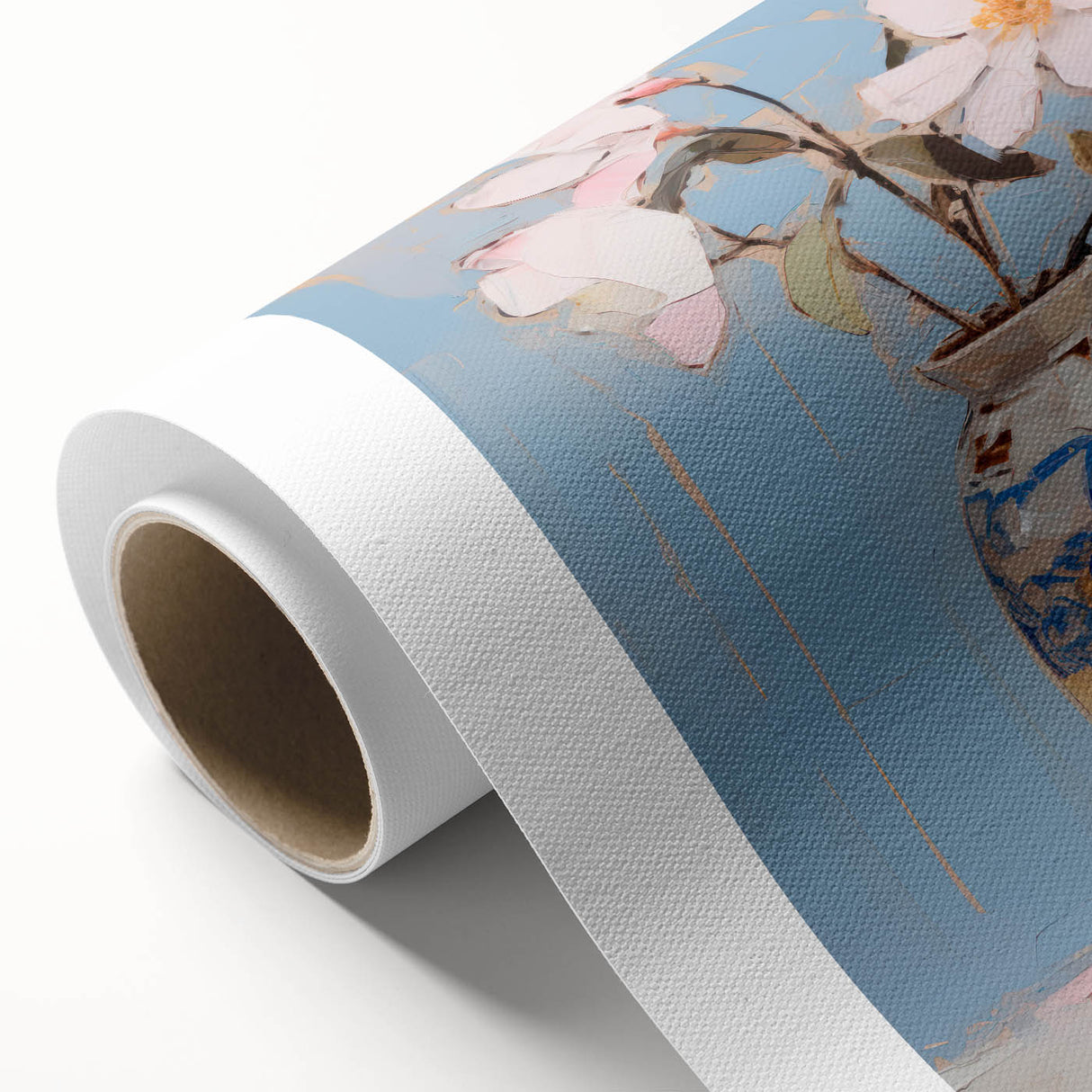 Maximalist Wall Art – Elegant Floral Still Life in Blue and White Vase