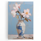 Maximalist Wall Art – Elegant Floral Still Life in Blue and White Vase
