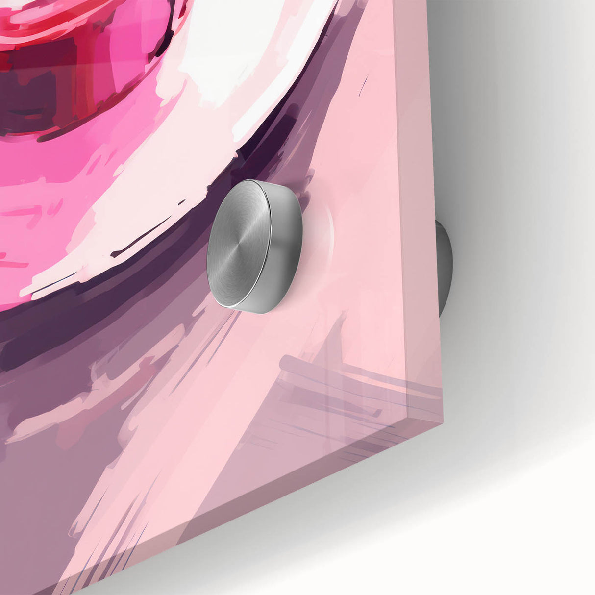 Maximalist Wall Art – Bold Pink Coffee Cup Painting for Eclectic Decor