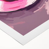 Maximalist Wall Art – Bold Pink Coffee Cup Painting for Eclectic Decor