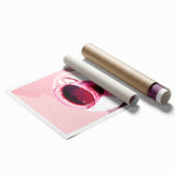 Maximalist Wall Art – Bold Pink Coffee Cup Painting for Eclectic Decor