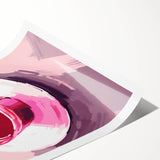 Maximalist Wall Art – Bold Pink Coffee Cup Painting for Eclectic Decor