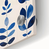 Maximalist Wall Art - Bold Blue Leaf Print for Eclectic Home Decor