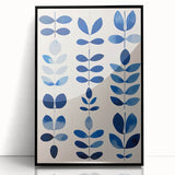Maximalist Wall Art - Bold Blue Leaf Print for Eclectic Home Decor
