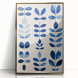 Maximalist Wall Art - Bold Blue Leaf Print for Eclectic Home Decor