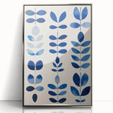 Maximalist Wall Art - Bold Blue Leaf Print for Eclectic Home Decor