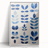 Maximalist Wall Art - Bold Blue Leaf Print for Eclectic Home Decor