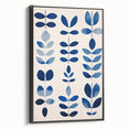 Maximalist Wall Art - Bold Blue Leaf Print for Eclectic Home Decor