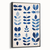 Maximalist Wall Art - Bold Blue Leaf Print for Eclectic Home Decor