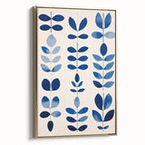 Maximalist Wall Art - Bold Blue Leaf Print for Eclectic Home Decor