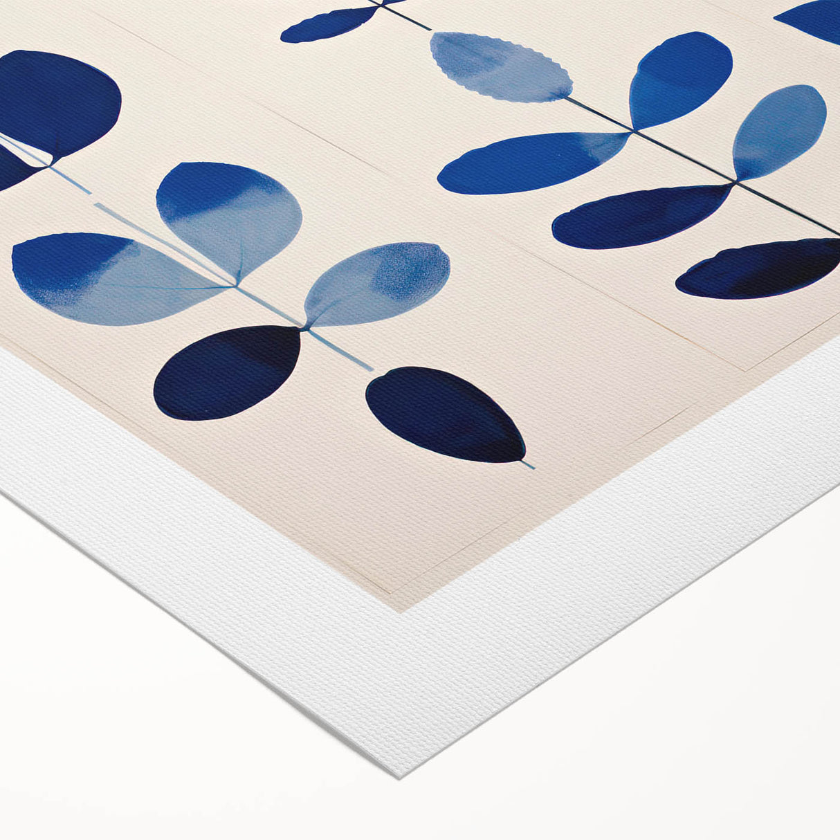 Maximalist Wall Art - Bold Blue Leaf Print for Eclectic Home Decor