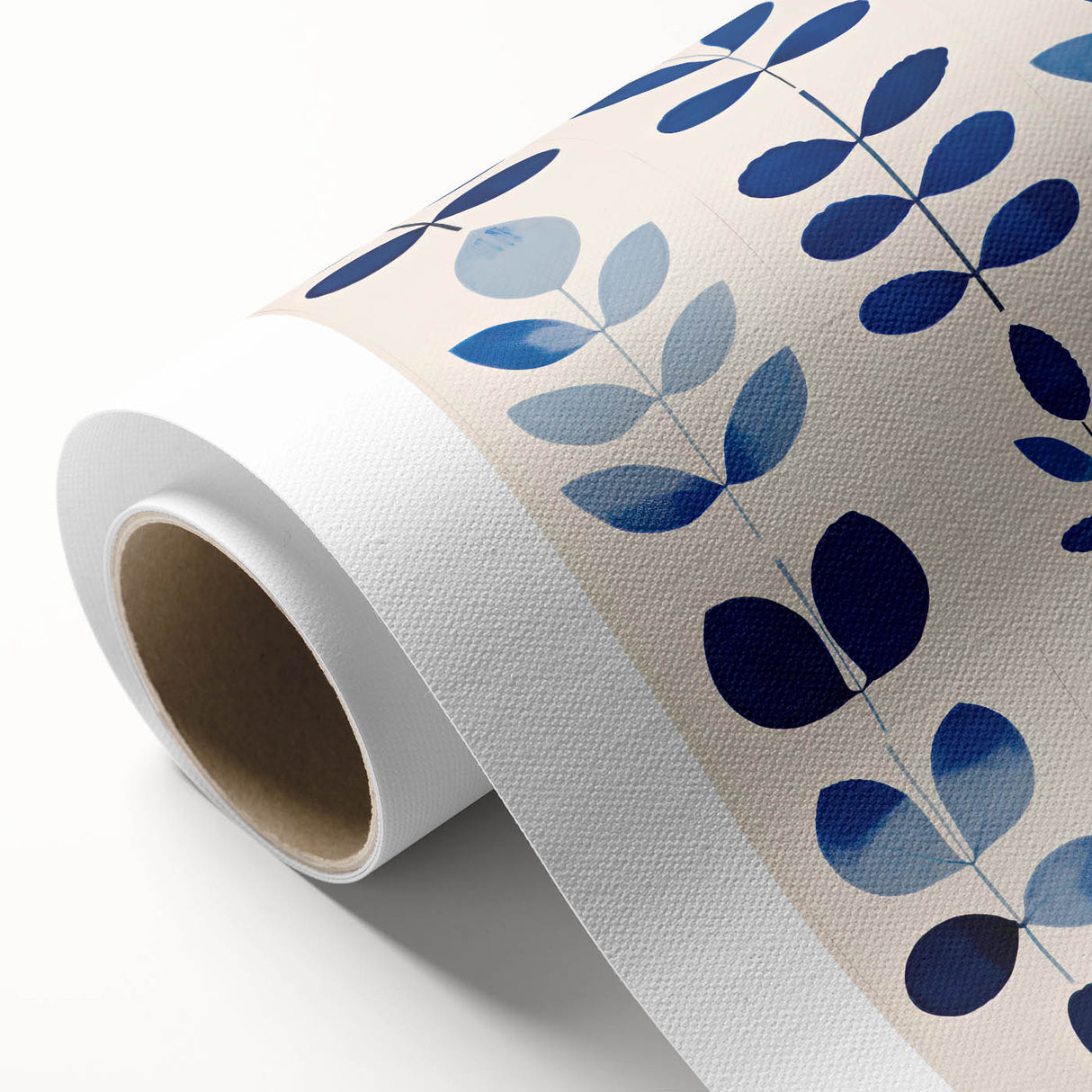 Maximalist Wall Art - Bold Blue Leaf Print for Eclectic Home Decor