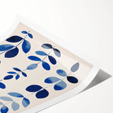 Maximalist Wall Art - Bold Blue Leaf Print for Eclectic Home Decor