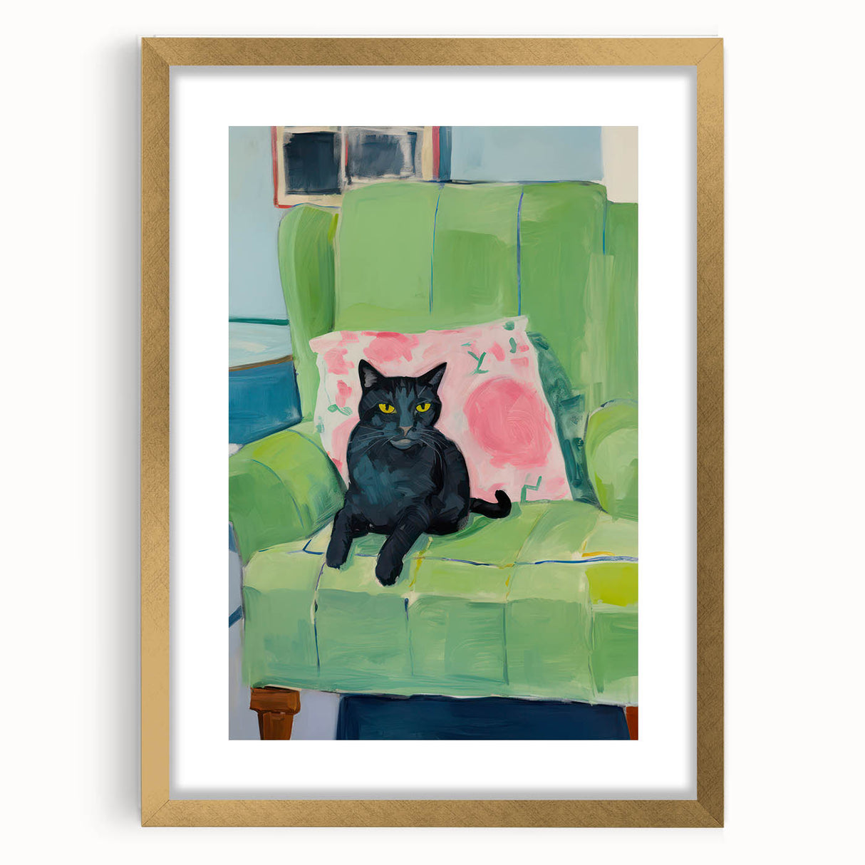 Maximalist Wall Art - Bold Cat Print for Eclectic and Vibrant Decor