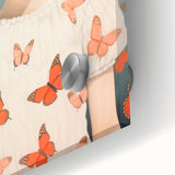 Maximalist Wall Art - Bold Portrait with Butterflies for Eclectic Decor