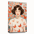 Maximalist Wall Art - Bold Portrait with Butterflies for Eclectic Decor