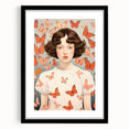 Maximalist Wall Art - Bold Portrait with Butterflies for Eclectic Decor
