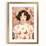Maximalist Wall Art - Bold Portrait with Butterflies for Eclectic Decor