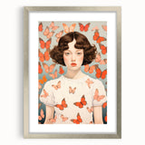 Maximalist Wall Art - Bold Portrait with Butterflies for Eclectic Decor
