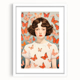 Maximalist Wall Art - Bold Portrait with Butterflies for Eclectic Decor