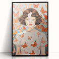 Maximalist Wall Art - Bold Portrait with Butterflies for Eclectic Decor