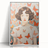 Maximalist Wall Art - Bold Portrait with Butterflies for Eclectic Decor
