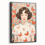 Maximalist Wall Art - Bold Portrait with Butterflies for Eclectic Decor