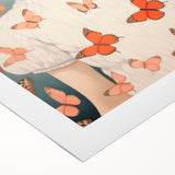 Maximalist Wall Art - Bold Portrait with Butterflies for Eclectic Decor