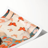 Maximalist Wall Art - Bold Portrait with Butterflies for Eclectic Decor