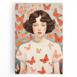 Maximalist Wall Art - Bold Portrait with Butterflies for Eclectic Decor