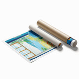 Maximalist Wall Art - Cozy Seaside Scene with Cat - Vibrant Decor Piece