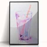 Maximalist Wall Art - Bold Glass and Straw Print for Eclectic Decor