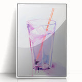 Maximalist Wall Art - Bold Glass and Straw Print for Eclectic Decor