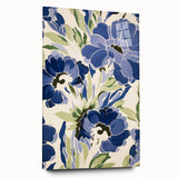 Maximalist Wall Art - Bold Blue Floral Print for Eclectic Home Decor