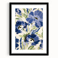 Maximalist Wall Art - Bold Blue Floral Print for Eclectic Home Decor
