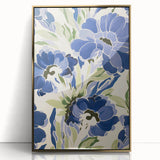 Maximalist Wall Art - Bold Blue Floral Print for Eclectic Home Decor