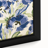Maximalist Wall Art - Bold Blue Floral Print for Eclectic Home Decor