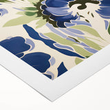 Maximalist Wall Art - Bold Blue Floral Print for Eclectic Home Decor
